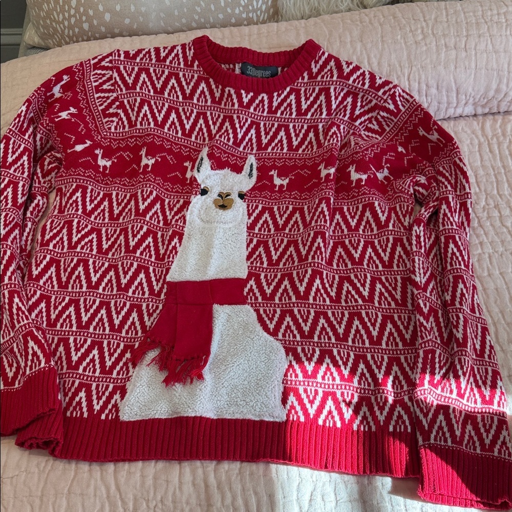 🎄 Llama Scarf Christmas Holiday Party Sweater XL Men’s Size great for Women too!